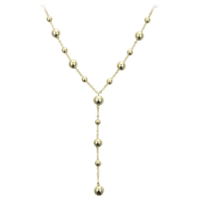 Elegantný pozlátený strieborný náhrdelník s guľôčkami Minet JMAS0313GN47 Elegantný pozlátený strieborný náhrdelník s guľôčkami Minet JMAS0313GN47