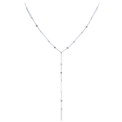 Elegantný strieborný náhrdelník s tyčinkami, guľôčkami a visiacou retiazkou Minet JMAS0303SN47 Elegantný strieborný náhrdelník s tyčinkami, guľôčkami a visiacou retiazkou Minet JMAS0303SN47