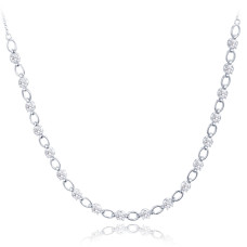 Elegantný strieborný náhrdelník s bielymi zirkónmi Minet JMAS0253SN42 Elegantný strieborný náhrdelník s bielymi zirkónmi Minet JMAS0253SN42