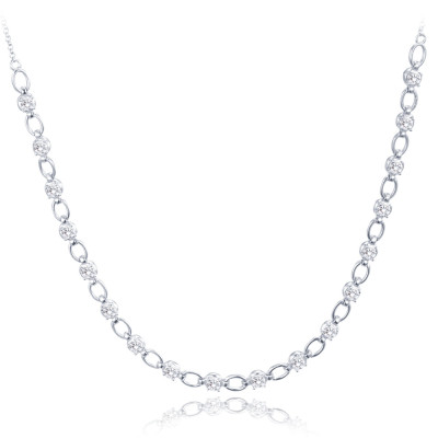 Elegantný strieborný náhrdelník s bielymi zirkónmi Minet JMAS0253SN42 Elegantný strieborný náhrdelník s bielymi zirkónmi Minet JMAS0253SN42