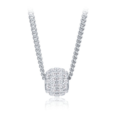 Elegantný strieborný náhrdelník so zirkónmi Minet JMAS0322SN45