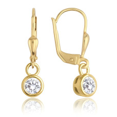 Elegantné zlaté náušnice s bielymi zirkónmi Au 585/1000 Minet JMG0311WGE00 Elegantné zlaté náušnice s bielymi zirkónmi Au 585/1000 Minet JMG0311WGE00