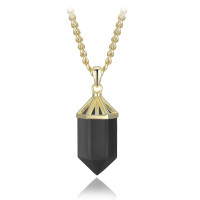 Luxusný pozlátený strieborný náhrdelník s obsidiánom Minet JMAN0665XN47 Luxusný pozlátený strieborný náhrdelník s obsidiánom Minet JMAN0665XN47