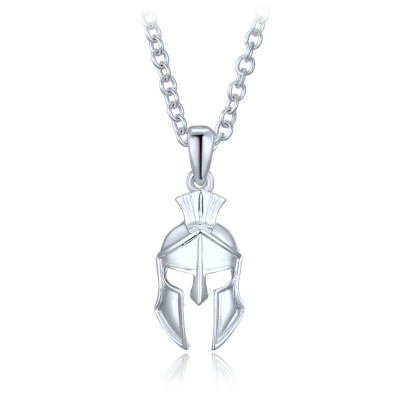 Pánsky strieborný náhrdelník Spartan Helmet Lavvu JLAM0002SN52