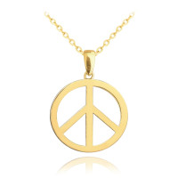 Pozlátený strieborný náhrdelník PEACE Minet JMAN0396GN50 Pozlátený strieborný náhrdelník PEACE Minet JMAN0396GN50