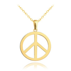Pozlátený strieborný náhrdelník PEACE Minet  JMAN0396GN50