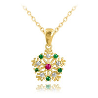 Pozlátený strieborný náhrdelník SNOWFLAKE s farebnými zirkónmi Minet JMAS8038GN45 Pozlátený strieborný náhrdelník SNOWFLAKE s farebnými zirkónmi Minet JMAS8038GN45