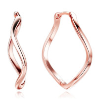 Ružové pozlátené strieborné zahnuté náušnice Minet JMAS0292RE00 Ružové pozlátené strieborné zahnuté náušnice Minet JMAS0292RE00