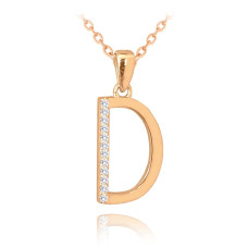 Strieborný náhrdelník písmeno "D" so zirkónmi Minet JMAS0204RN42 Strieborný náhrdelník písmeno "D" so zirkónmi Minet JMAS0204RN42