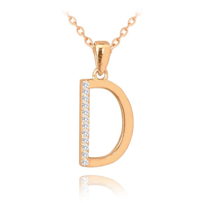 Strieborný náhrdelník písmeno "D" so zirkónmi Minet JMAS0204RN42 Strieborný náhrdelník písmeno "D" so zirkónmi Minet JMAS0204RN42