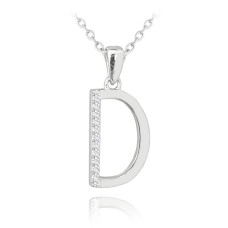 Strieborný náhrdelník písmeno "D" so zirkónmi Minet JMAS0204SN42 Strieborný náhrdelník písmeno "D" so zirkónmi Minet JMAS0204SN42