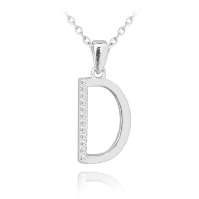 Strieborný náhrdelník písmeno "D" so zirkónmi Minet JMAS0204SN42 Strieborný náhrdelník písmeno "D" so zirkónmi Minet JMAS0204SN42