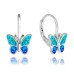 Strieborné náušnice MINET Butterflies s modrým opálom JMAD0040AE00 (Ag 925)