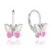 Strieborné rhodiované náušnice MINET Butterflies JMAD0040PE00 s ružovým opálom – motýle, 925/1000 Strieborné rhodiované náušnice MINET Butterflies JMAD0040PE00 s ružovým opálom – motýle, 925/1000