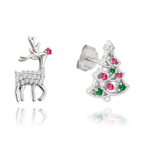 Vianočné strieborné náušnice REINDEER a CHRISTMAS TREE Minet JMAS8044SE00 Vianočné strieborné náušnice REINDEER a CHRISTMAS TREE Minet JMAS8044SE00