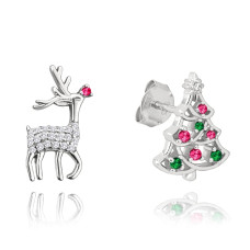 Vianočné strieborné náušnice REINDEER a CHRISTMAS TREE Minet JMAS8044SE00 Vianočné strieborné náušnice REINDEER a CHRISTMAS TREE Minet JMAS8044SE00