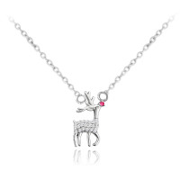 Vianočný strieborný náhrdelník REINDEER Minet JMAS8044SN41 Vianočný strieborný náhrdelník REINDEER Minet JMAS8044SN41