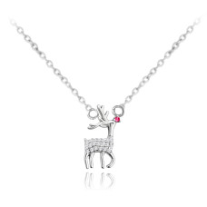 Vianočný strieborný náhrdelník REINDEER Minet JMAS8044SN41 Vianočný strieborný náhrdelník REINDEER Minet JMAS8044SN41