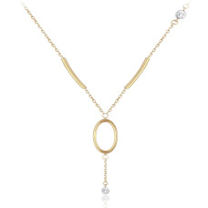 Zlatý náhrdelník s bielym zirkónom Minet JMG0059WGN48