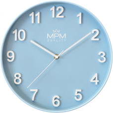 Minimalistické nástenné hodiny MPM Rivera - A E01.4455.30 – Modré (30 cm)