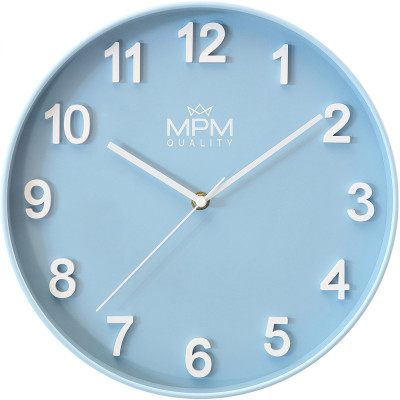 Minimalistické nástenné hodiny MPM Rivera - A E01.4455.30 – Modré (30 cm) Minimalistické nástenné hodiny MPM Rivera - A E01.4455.30 – Modré (30 cm)
