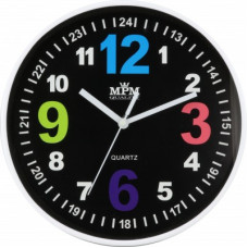 Nástenné hodiny MPM, 3686.90- čierna, 20cm