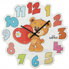 Drevené nástenné hodiny MPM Bear 4264 Drevené nástenné hodiny MPM Bear 4264