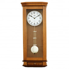 Drevené nástenné hodiny s kyvadlom MPM E05.3892.50, 62cm