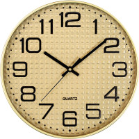 Zlaté nástenné hodiny MPM Elisio 4592.80 s 3D efektom, 30 cm Zlaté nástenné hodiny MPM Elisio 4592.80 s 3D efektom, 30 cm