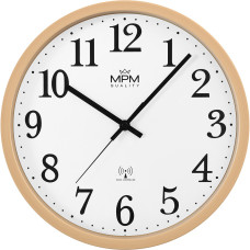 Rádiom riadené tiché nástenné hodiny MPM Radio Clermont E01.4503.50 – imitácia dreva, 31 cm Rádiom riadené tiché nástenné hodiny MPM Radio Clermont E01.4503.50 – imitácia dreva, 31 cm