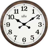 Veľké nástenné hodiny MPM Western Relic E01.4230.50 – hnedá patina, tichý chod, 41 cm
