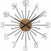 Drevené strieborno-čierne hodiny s kameňmi Vlaha design VCT1082, 49cm 