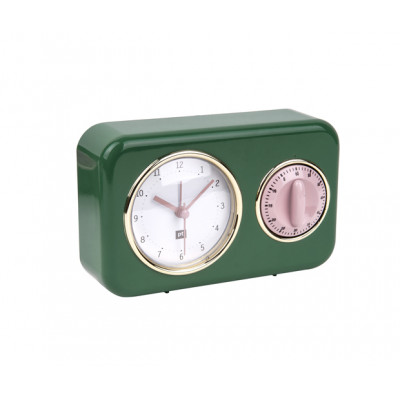 Kuchynské hodiny s časovačom Present Time Nostalgia, PT2970GR, 17cm Kuchynské hodiny s časovačom Present Time Nostalgia, PT2970GR, 17cm