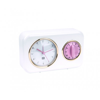 Kuchynské hodiny s časovačom Present Time Nostalgia, PT2970WH, 17cm