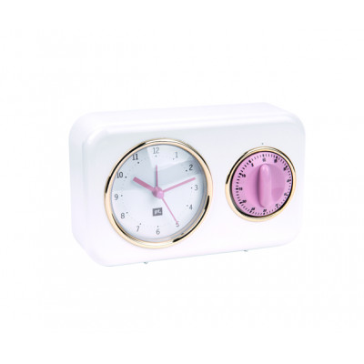Kuchynské hodiny s časovačom Present Time Nostalgia, PT2970WH, 17cm Kuchynské hodiny s časovačom Present Time Nostalgia, PT2970WH, 17cm