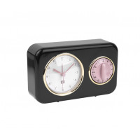 Kuchynské hodiny s časovačom Present Time Nostalgia, PT2970BK, 17cm Kuchynské hodiny s časovačom Present Time Nostalgia, PT2970BK, 17cm