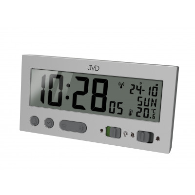 Rádiom riadený digitálny budík JVD RB9410.1 s teplomerom a podsvietením, 13 cm Rádiom riadený digitálny budík JVD RB9410.1 s teplomerom a podsvietením, 13 cm