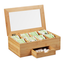 Bambusová čajová krabička s 8 priehradkami RD27481