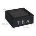 Čierna krabička na čaj s 9 priehradkami a nápisom „TEA“ RelaxDays RD10047497 Čierna krabička na čaj s 9 priehradkami a nápisom „TEA“ RelaxDays RD10047497