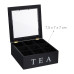 Čierna krabička na čaj s 9 priehradkami a nápisom „TEA“ RelaxDays RD10047497 Čierna krabička na čaj s 9 priehradkami a nápisom „TEA“ RelaxDays RD10047497