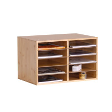 Bambusový zásobník na dokumenty s 10 priehradkami RD51508, hnedá
