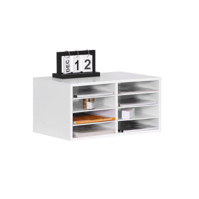 Bambusový zásobník na dokumenty s 8 priehradkami RD51507, biela