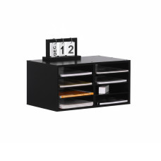 Bambusový zásobník na dokumenty s 8 priehradkami RD51507, čierna