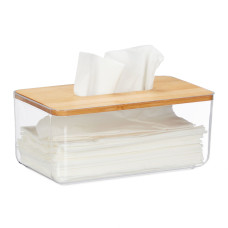 Priehľadný box na papierové vreckovky Relaxdays s bambusovým vekom (RD10046933) Priehľadný box na papierové vreckovky Relaxdays s bambusovým vekom (RD10046933)