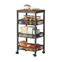 Kuchynský vozík so 4 úrovňami 22cm RD52111, čierna Kuchynský vozík so 4 úrovňami 22cm RD52111, čierna
