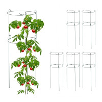 Sada kovových podpier pre rastliny Relaxdays RD44640 (6 ks, 76 cm) – tmavozelená