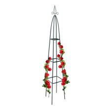 Záhradný obelisk Relaxdays RD10012492 na popínavé rastliny – výška 192 cm, zelený