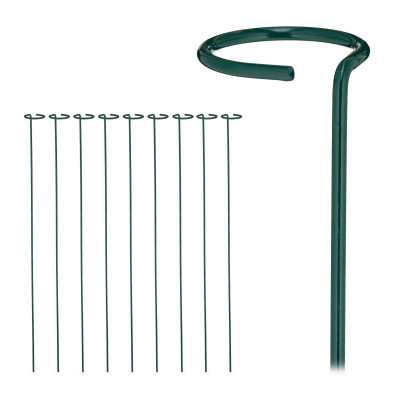 Sada kovových podpier pre rastliny Relaxdays RD10047320 s očkom – 80 cm, 10 ks Sada kovových podpier pre rastliny Relaxdays RD10047320 s očkom – 80 cm, 10 ks