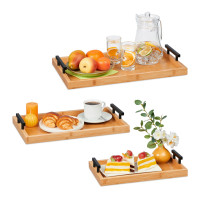Sada 3 ks bambusových servírovacích podnosov s kovovými úchytmi Relaxdays (RD10046255) Sada 3 ks bambusových servírovacích podnosov s kovovými úchytmi Relaxdays (RD10046255)