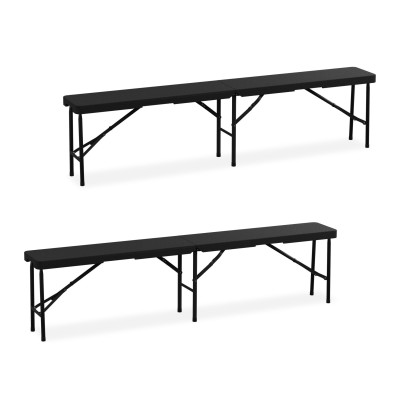 Set skladacích záhradných lavíc RD49568, čierna